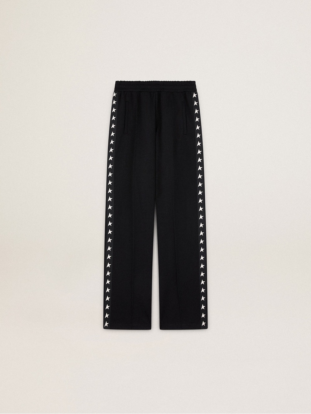 Golden Goose Track Pants Black Joggers with White Stars. XXS. EUC